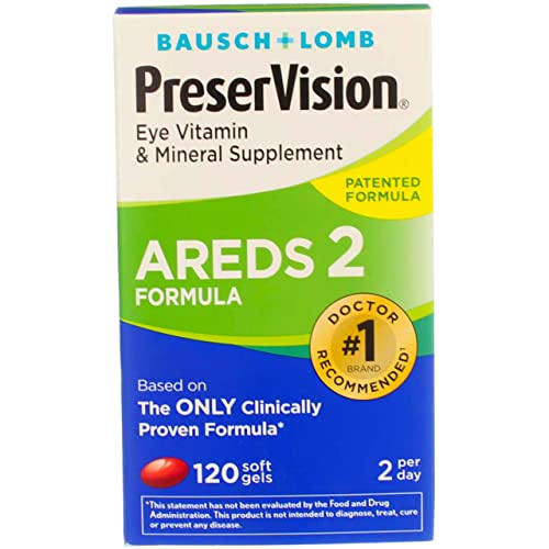 BAUSCH + LOMB PreserVision AREDS 2 Formula Eye Vitamin and Mineral Supplement, 120 softgels