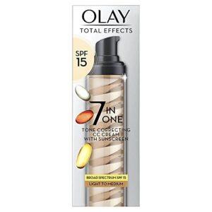 olay total effects 7-in-1 tone correcting moisturizer, spf 15, light to medium 1.7 ounce