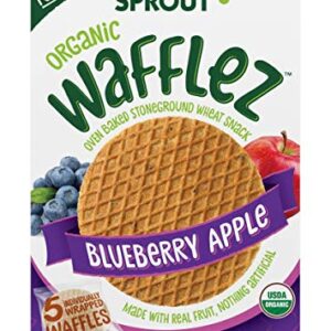 Sprout Organic Baby Food, Stage 4 Toddler Snacks, Blueberry Apple Wafflez, Single Serve Waffles (5 Count)