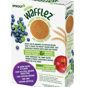 Sprout Organic Baby Food, Stage 4 Toddler Snacks, Blueberry Apple Wafflez, Single Serve Waffles (5 Count)