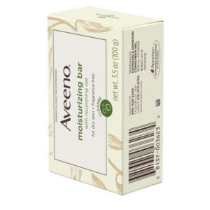 Aveeno Gentle Moisturizing Bar Facial Cleanser with Nourishing Oat for Dry Skin, Fragrance-free, Dye-Free, & Soap-Free, 3.5 oz (Pack of 2)