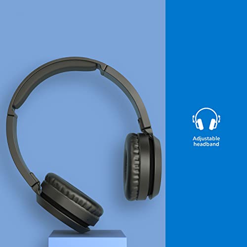 PHILIPS H4205 On-Ear Wireless Headphones with 32mm Drivers and BASS Boost on-Demand, Black