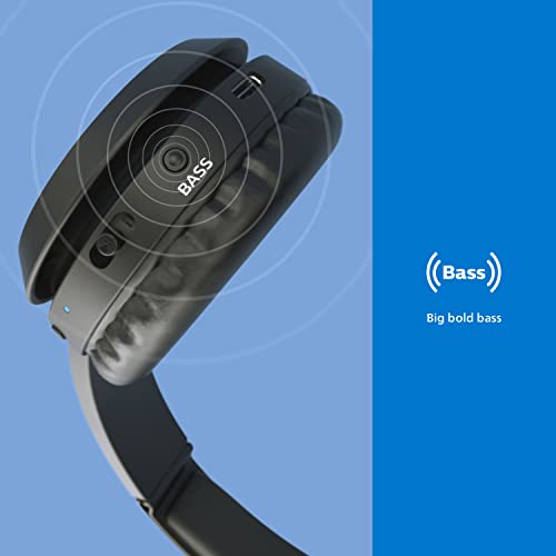 PHILIPS H4205 On-Ear Wireless Headphones with 32mm Drivers and BASS Boost on-Demand, Black