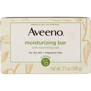 aveeno moisturizing bar with natural colloidal oatmeal for dry skin, fragrance free, 3.5 oz (2 pack)