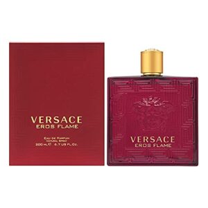 versace eros flame for men eau de parfume spray 6.7 ounce, red