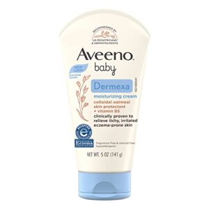aveeno baby eczema therapy moisturizing cream, natural colloidal oatmeal & vitamin b5, baby eczema cream for dry, itchy, irritated skin due to eczema, paraben- & steroid-free, 5 fl. oz
