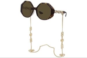 versace woman sunglasses havana frame, dark brown lenses, 59mm