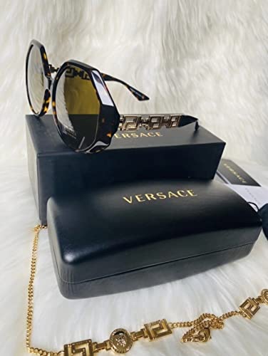 Versace Woman Sunglasses Havana Frame, Dark Brown Lenses, 59MM