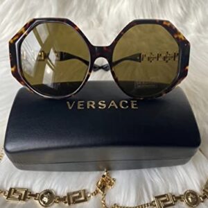 Versace Woman Sunglasses Havana Frame, Dark Brown Lenses, 59MM