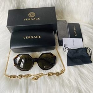 Versace Woman Sunglasses Havana Frame, Dark Brown Lenses, 59MM