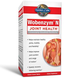 garden of life joint supplement for men and women – wobenzym n systemic enzymes, clinically studied formula for healthy joints, mobility, flexibility, post-exercise recovery, gluten free, 200 tablets