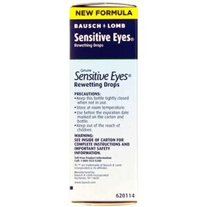 Bausch & Lomb Sensitive Eyes Rewetting Drops 1 oz (Pack of 6)