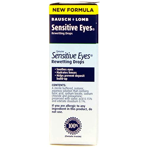 Bausch & Lomb Sensitive Eyes Rewetting Drops 1 oz (Pack of 6)