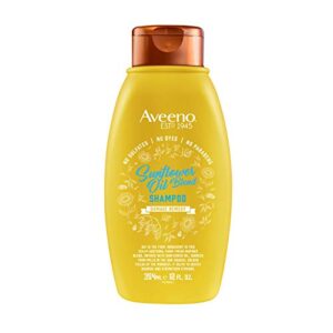 aveeno deep moisturizing sunflower oil blend shampoo with oat for dry damaged hair, dye, paraben & sulfate surfactants free, 12 fl oz