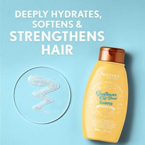 Aveeno Deep Moisturizing Sunflower Oil Blend Shampoo with Oat for Dry Damaged Hair, Dye, Paraben & Sulfate Surfactants Free, 12 Fl Oz