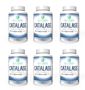 six pack of catalase 10,000 formula enzyme supplement – 6 full size bottles of catalase with biotin, saw palmetto & more – 6 month supply