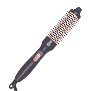 phoebe 1.25 inch curling iron brush ceramic 1 1/4 inch double ptc heated hair curling comb tourmaline ionic hair curler curling iron dual voltage for traveling on long, medium hair