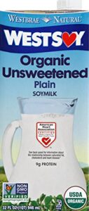westbrae natural unsweetened soymilk, 32 fluid ounce (pack of 12)