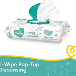 Pampers Swaddlers Disposable Baby Diapers Size 1, 2 Month Supply (2 x 198 Count) with Sensitive Water Based Baby Wipes, 12X Pop-Top Packs (864 Count)