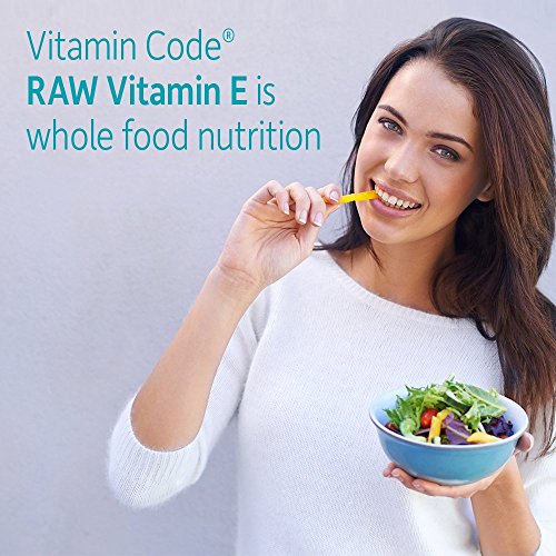 Garden of Life Vitamin E - Vitamin Code Raw Vitamin E Supplement with Vitamins A, D & K Plus Selenium, Fruit, Veggies & Probiotics, 60 Vegetarian Capsules, 125mg Whole Food Vitamin E for Heart Health