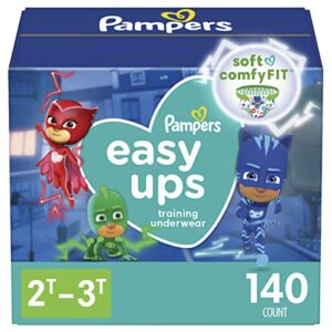 pampers easy ups training underwear boys, 2t-3t size 4 diapers, 140 count (packaging & prints may vary)