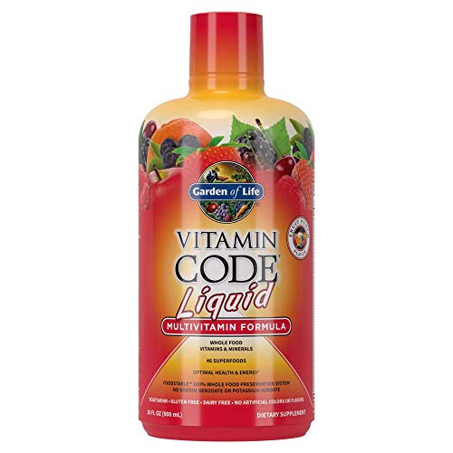 Garden of Life Multivitamin - Vitamin Code Liquid Raw Whole Food Vitamin, Vegetarian Supplement, No Preservatives, Fruit Punch, 30 Fl Oz