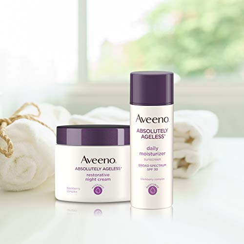 Aveeno Absolutely Ageless Anti-Wrinkle Facial Moisturizer with SPF 30 Sunscreen, Antioxidant-Rich Blackberry Complex, Vitamins C & E, Non-Comedogenic & Oil-Free Moisturizer, 1.7 fl. oz