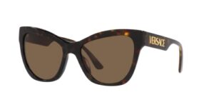 versace woman sunglasses havana frame, dark brown lenses, 56mm