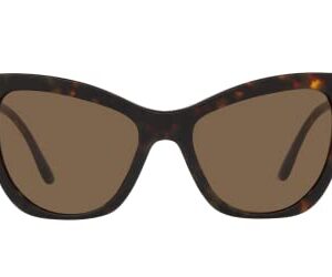 Versace Woman Sunglasses Havana Frame, Dark Brown Lenses, 56MM