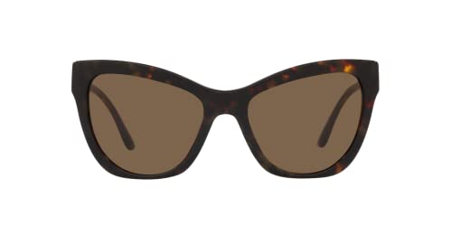 Versace Woman Sunglasses Havana Frame, Dark Brown Lenses, 56MM