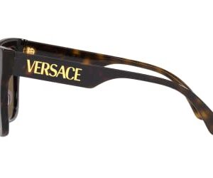 Versace Woman Sunglasses Havana Frame, Dark Brown Lenses, 56MM