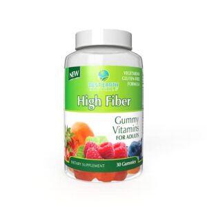 high fiber gummy vitamins for adults – gluten free, vegan, delicious daily prebiotic gummies for digestive health & regularity support, fruit flavored pectin gummy fiber supplement – 30 count