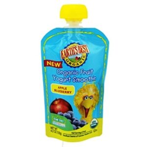 earth’s best organic fruit yogurt smoothie – apple blueberry – case of 12 – 4.2 oz.