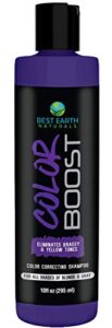 color boost purple neutralizing shampoo for blonde hair eliminates brassy yellow tones- lightens blonde, platinum, ash, silver and grays- toner revitalize bleached & highlighted hair