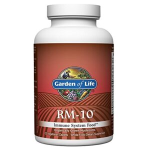 garden of life organic fermented mushroom complex – rm-10 immune system supplement with selenium, vegetarian, 120 count