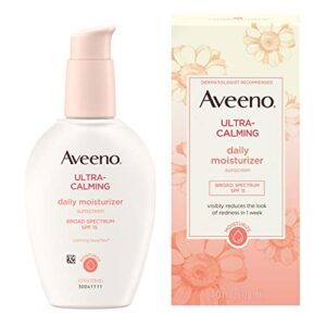 aveeno, facial moisturizers ultra-calming daily moisturizer, spf 15, pump, 4 fl oz