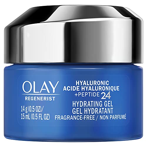 Olay New Regenerist Hyaluronic + Peptide 24 Gel Face Moisturizer, Fragrance-Free, Trial Size.5 oz