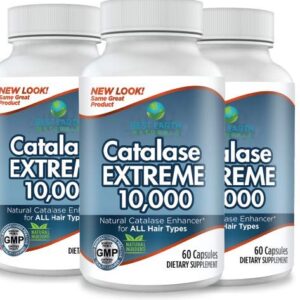 Catalase Extreme 10000 Three Month Supply Enzyme Hair Supplement with Catalase, Saw Palmetto, FoTi, Biotin, PABA, and More 180 Count