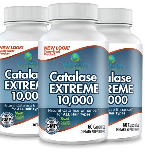 Catalase Extreme 10000 Three Month Supply Enzyme Hair Supplement with Catalase, Saw Palmetto, FoTi, Biotin, PABA, and More 180 Count