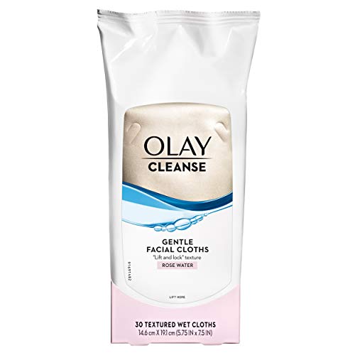 Olay Cleanse Makeup Remover Cleansing Face Wipes, Daily Facial Towelettes, Rose Water, 25 Count, 3 Pack.