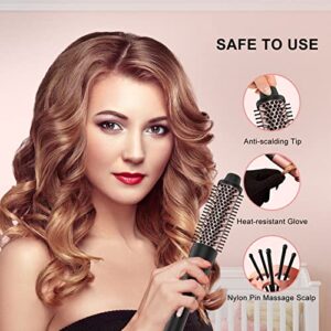 Curling Iron Set 5 in 1,MAXT Curling Wand Set Interchangeable Triple Barrel Curling Iron and Curling Brush Ceramic Barrel Wand Curling Iron(0.35”-1.25”) (Pink)