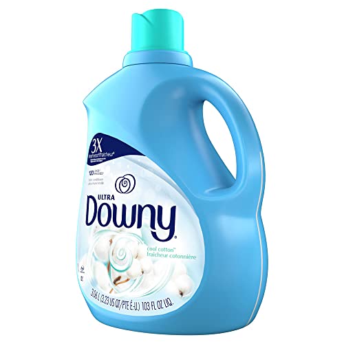 Downy Ultra Laundry Fabric Softener Liquid, Cool Cotton Scent, 103 Fl Oz, 120 Total Loads