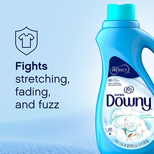 Downy Ultra Laundry Fabric Softener Liquid, Cool Cotton Scent, 103 Fl Oz, 120 Total Loads