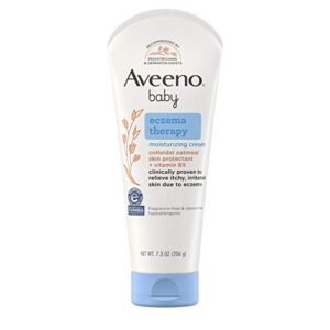 aveeno baby eczema therapy moisturizing cream with natural colloidal oatmeal for eczema relief, 7.3 oz