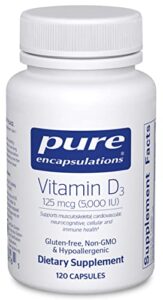 pure encapsulations vitamin d3 125 mcg (5,000 iu) | supplement to support bone, joint, breast, heart, colon and immune health* | 120 capsules