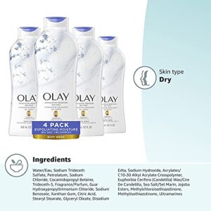 Olay Daily Exfoliating with Sea Salts Body Wash, 22 oz, (4 Count)