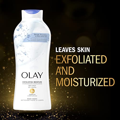 Olay Daily Exfoliating with Sea Salts Body Wash, 22 oz, (4 Count)