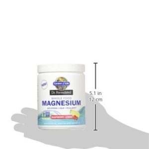 Garden of Life Dr. Formulated Whole Food Magnesium 421.5g Powder, Raspberry Lemon, Chelated Non-GMO Vegan Kosher Gluten & Sugar Free Supplement with Probiotics, Best for Anti-Stress Calm & Regularity