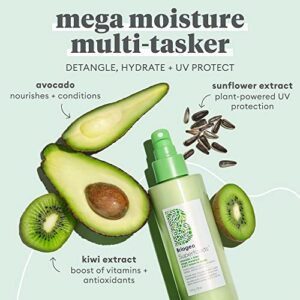 Briogeo Superfoods Avocado and Kiwi Mega Moisture 3-in-1 Leave In Conditioner | Hydrate, Detangle, and UV Protection | Vegan, Phalate & Paraben-Free | 5.75 Ounces