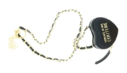 Versace Jeans Couture Black/Gold Heart Shaped Mini Chain Belt Bag for womens